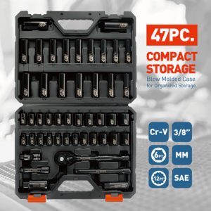 47 PC 3/8” DRIVE SAE & METRIC IMPACT SOCKET SET