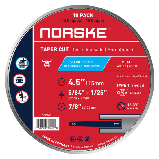 TAPER CUT ABRASIVE WHEELS Norske Tools
