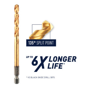 1/4” HEX SHANK TITANIUM COATED DRILL BITS