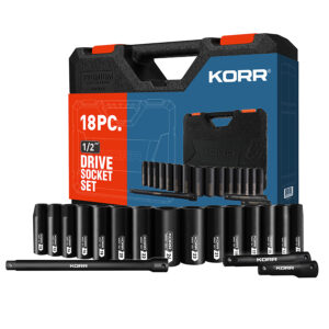 18 PC 1/2” DRIVE METRIC DEEP IMPACT SOCKET SET