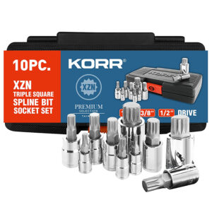 10 PC XZN TRIPLE SQUARE SPLINE BIT SOCKET SET
