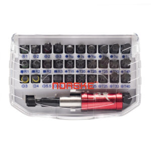 32 PC IMPACT TORSION BIT SET WITH MAGNETIC BIT & SCREW HOLDER